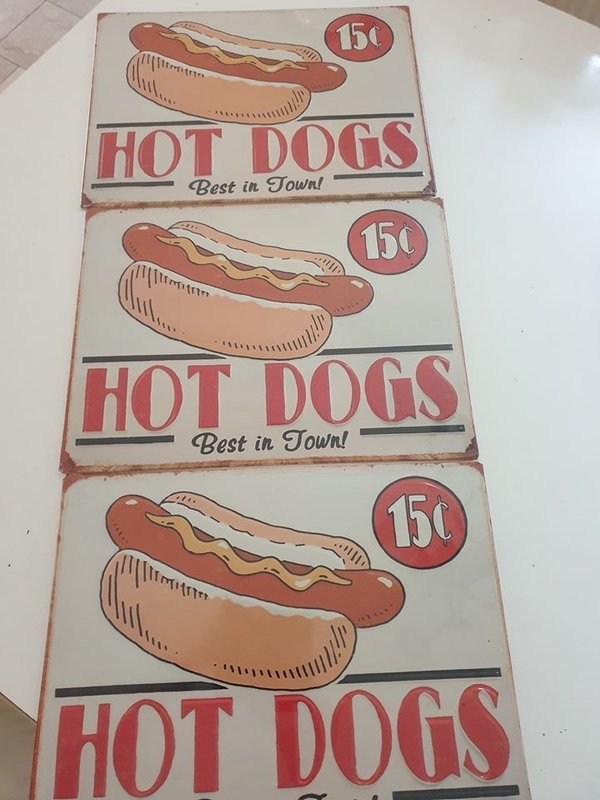 Metallschild Hot Dog
